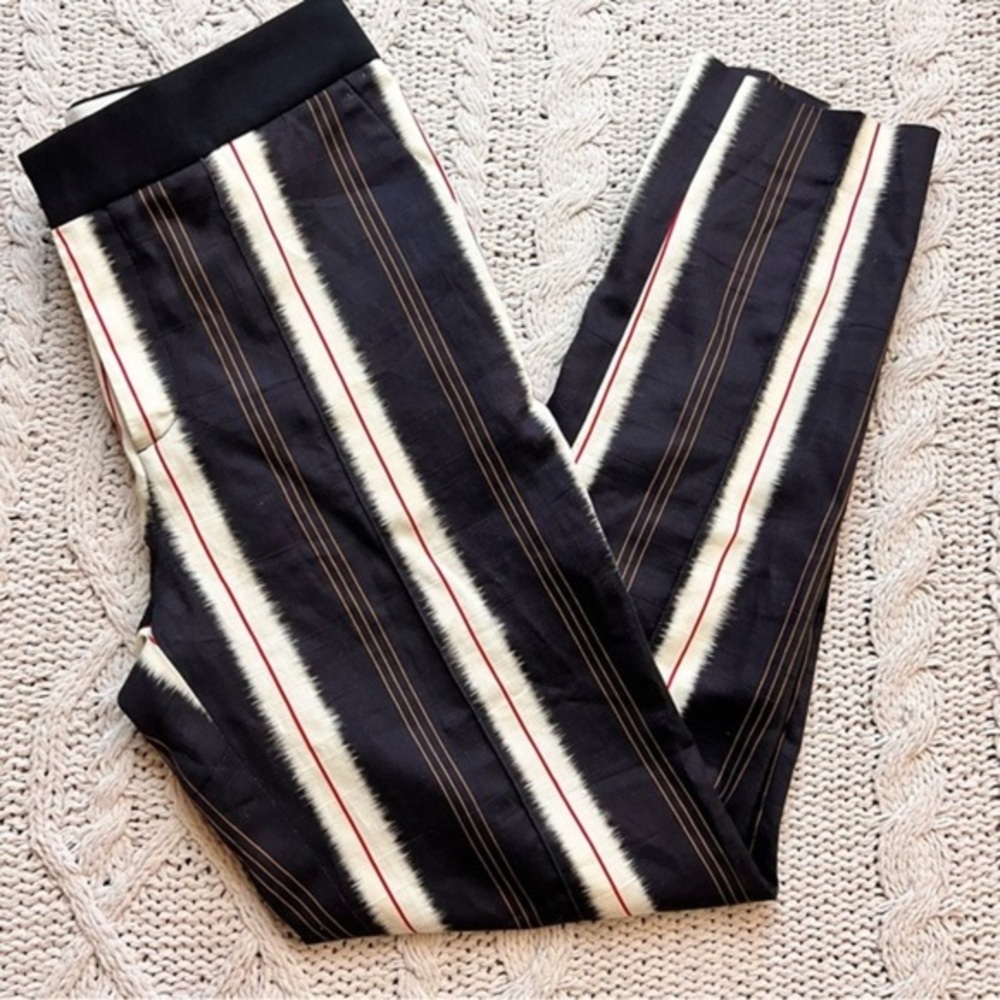 CHLOE STORA Striped Cropped Trouser Pants Size 36/6‎